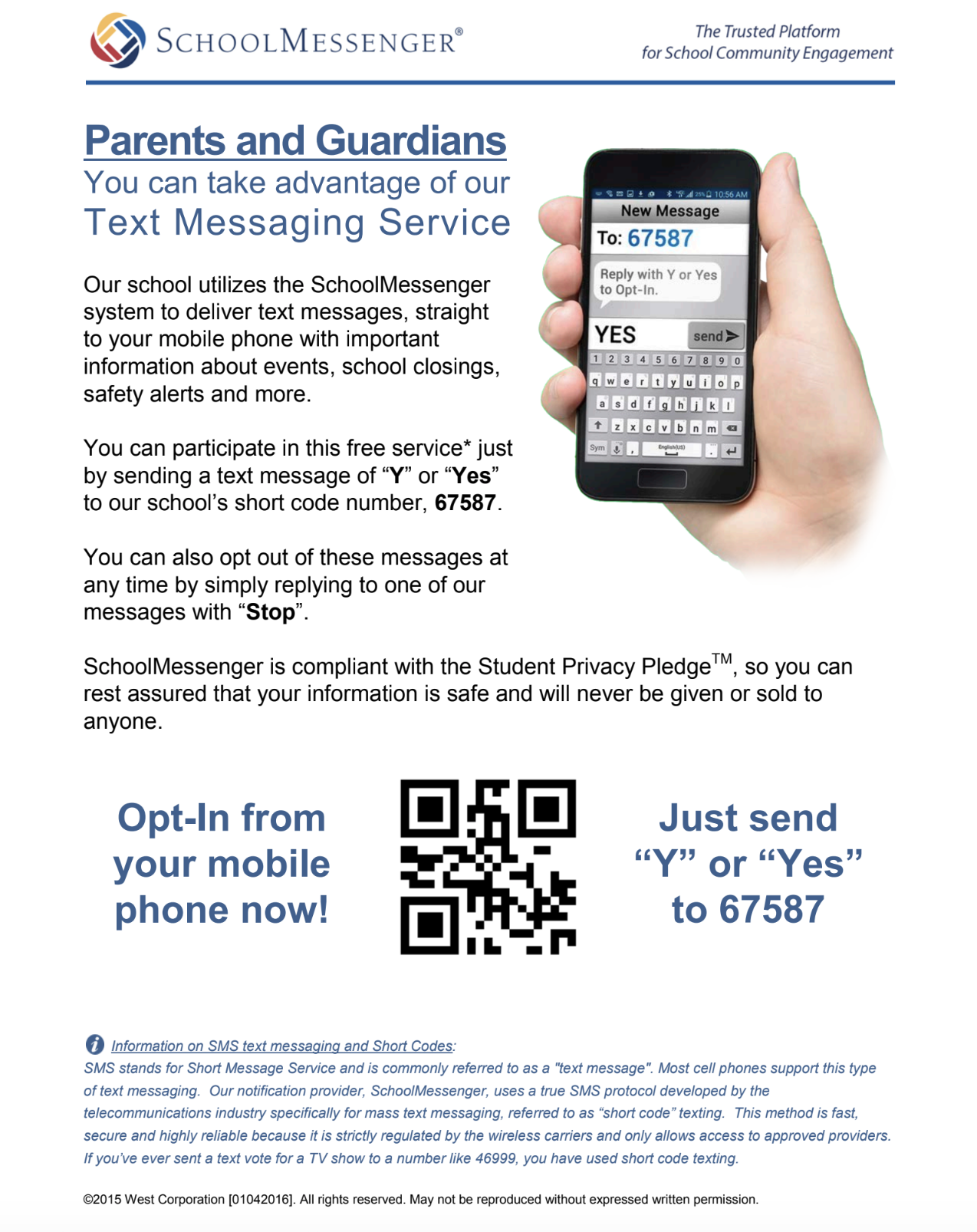 SchoolMessenger QR Code & Info